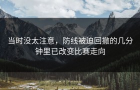 当时没太注意，防线被迫回撤的几分钟里已改变比赛走向
